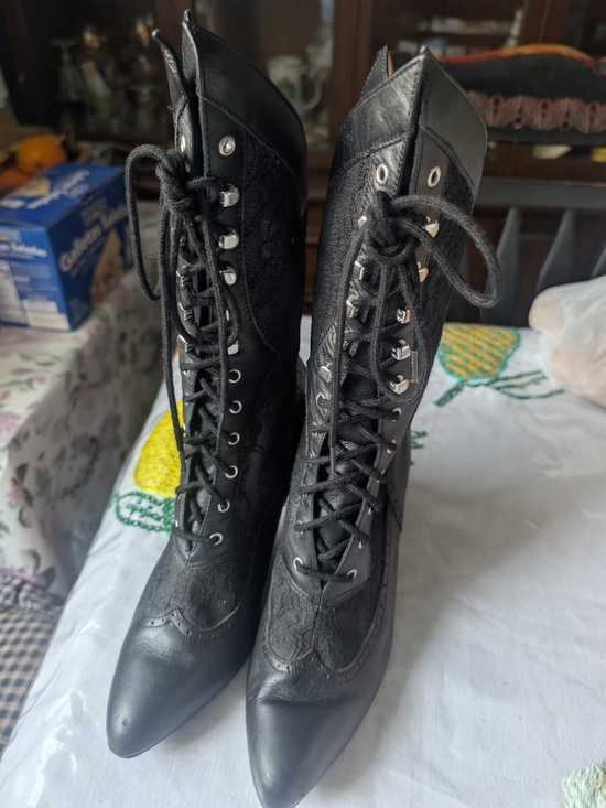dingo Shoes - Dingo Women's Black Lace-Up Pointed Toe Boots